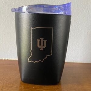 Indiana University Black Rocks Tumbler with slide tab lid